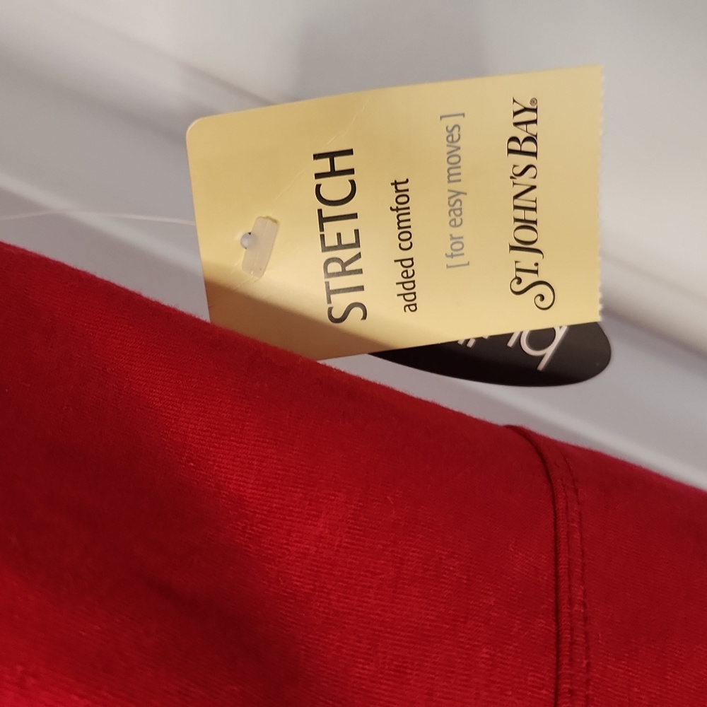 St. John's Bay Vibrant Red Halter Stretch Top - Picture 2 of 5